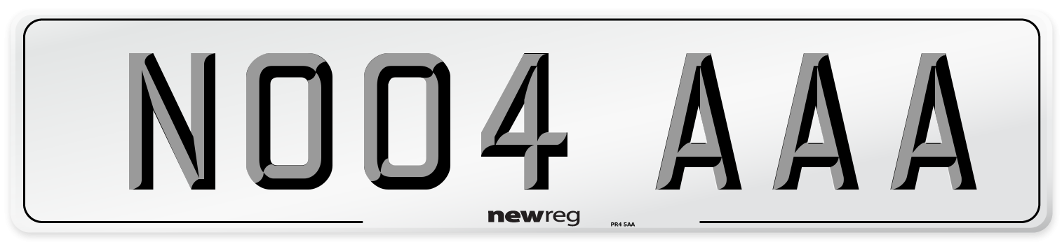 NO04 AAA Number Plate from New Reg